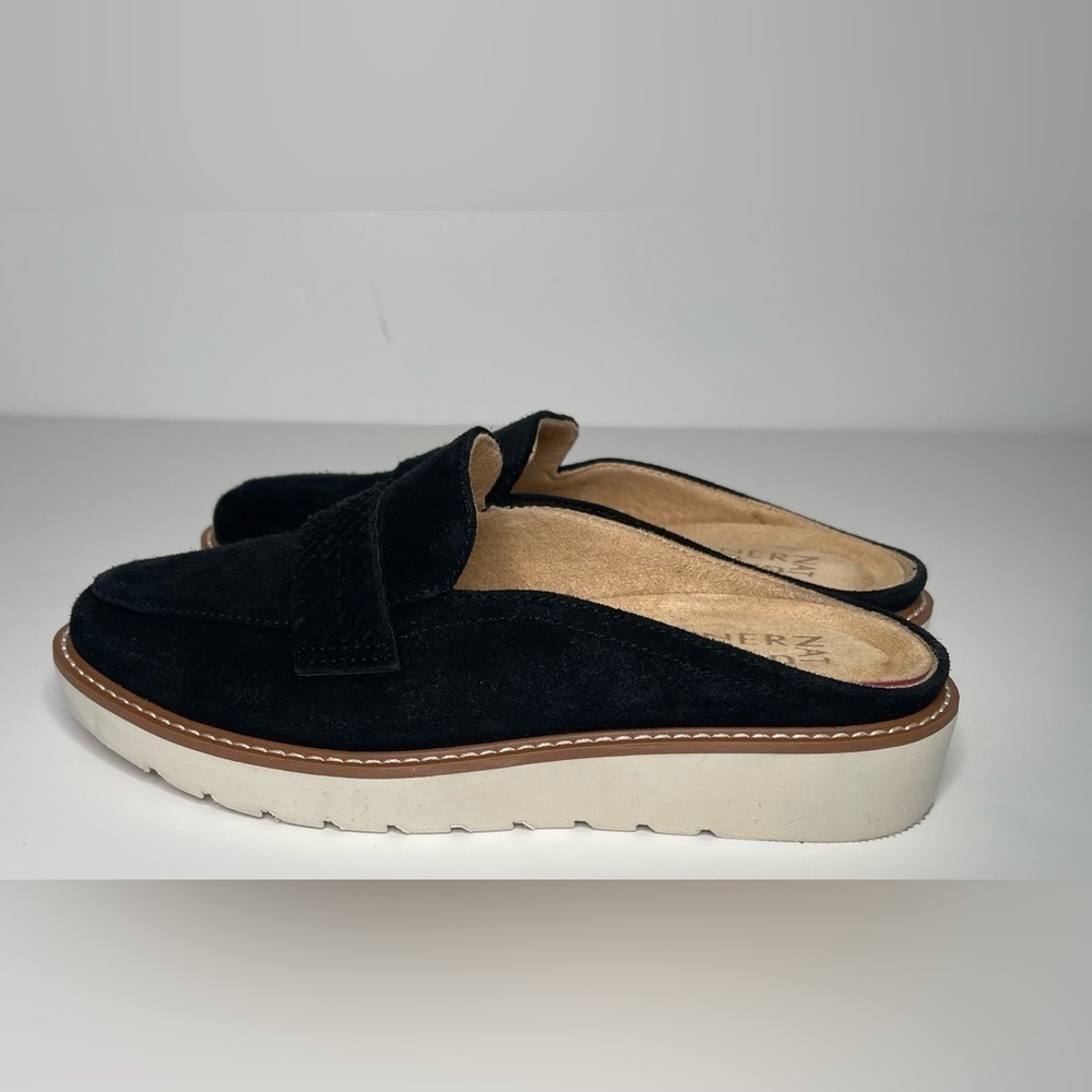 Naturalizer Adiline Mule Black Suede Slip On Loafer Mule Size 6 Wide - Picture 4 of 6